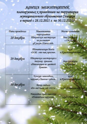 АФИША МЕРОПРИЯТИЙ,ЗАПЛАНИРОВАННЫХ К ПРОВЕДЕНИЮ НА ТЕРРИТОРИИ МУНИЦИПАЛЬНОГО ОБРАЗОВАНИЯ СЕЛЕЦКОЕ В ПЕРИОД С 28 ДЕКАБРЯ ПО 30 ДЕКАБРЯ 2021 ГОДА.