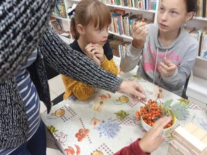 Творческая мастерская по изготовлению бус из рябины.